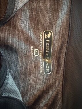 Pebble Beach Heathered Charcoal and Black Performance Shirt